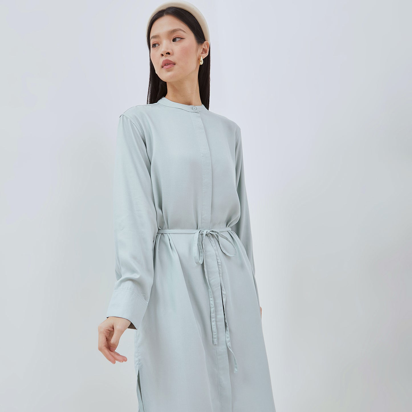 OSELLA OPHELIA MIDI DRESS WITH ADDITIONAL SELF FABRIC BELT 21575007