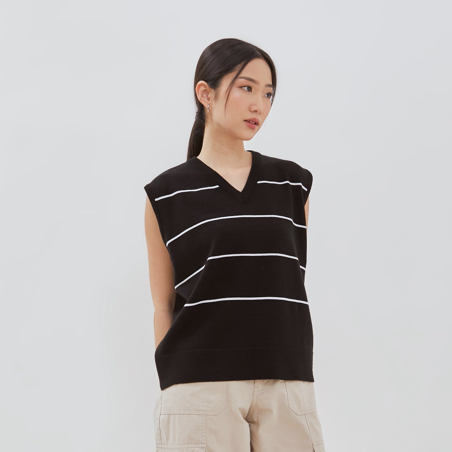 Osella Sweater With Stripe Rib In White 2112400
