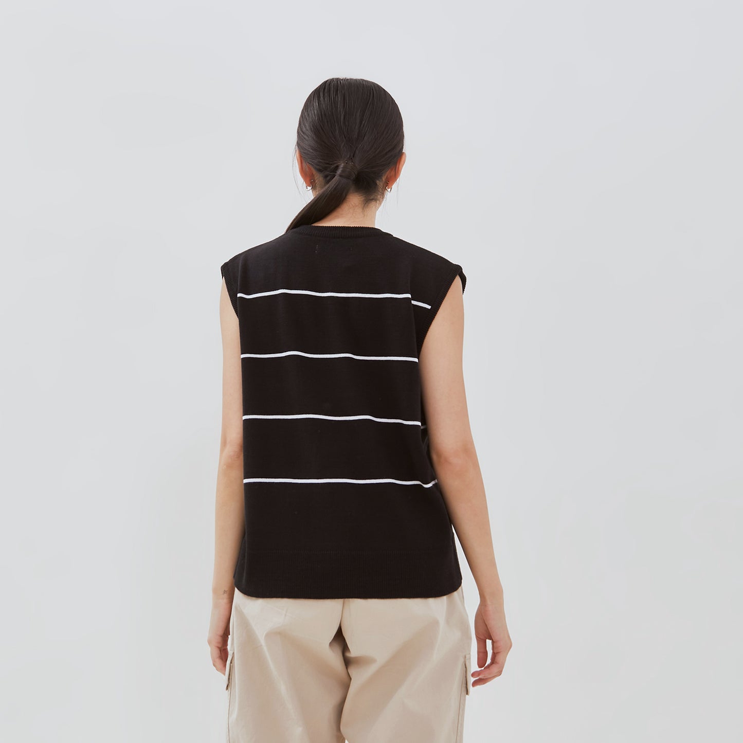 Osella Sweater With Stripe Rib In White 2112400