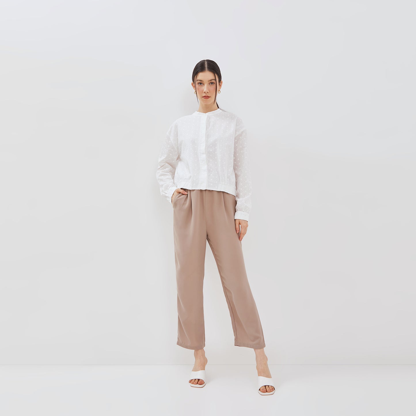 Osella Lace Bomber Jacket In White