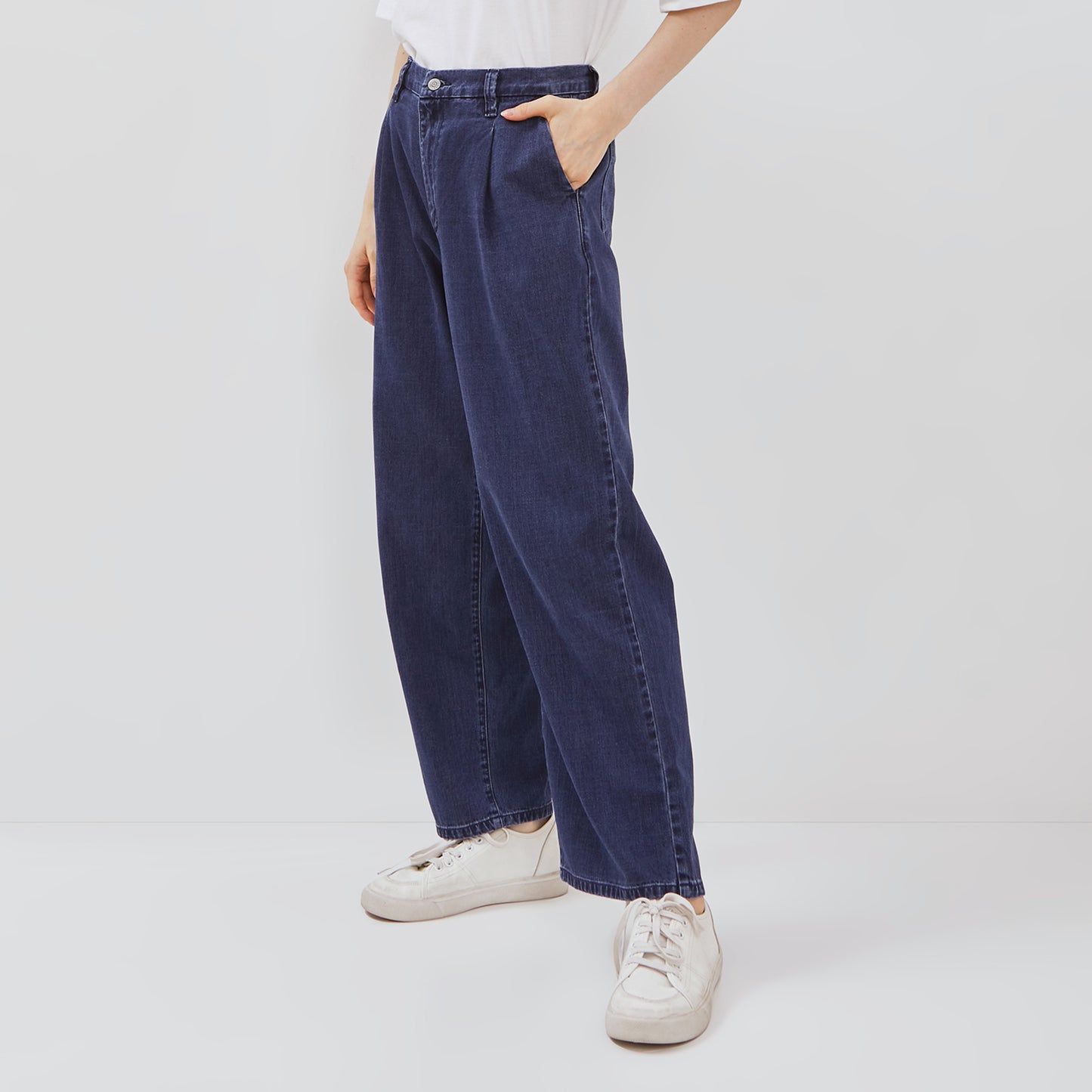 Osella Drapery Denim Pleated Pants 218O5001A3