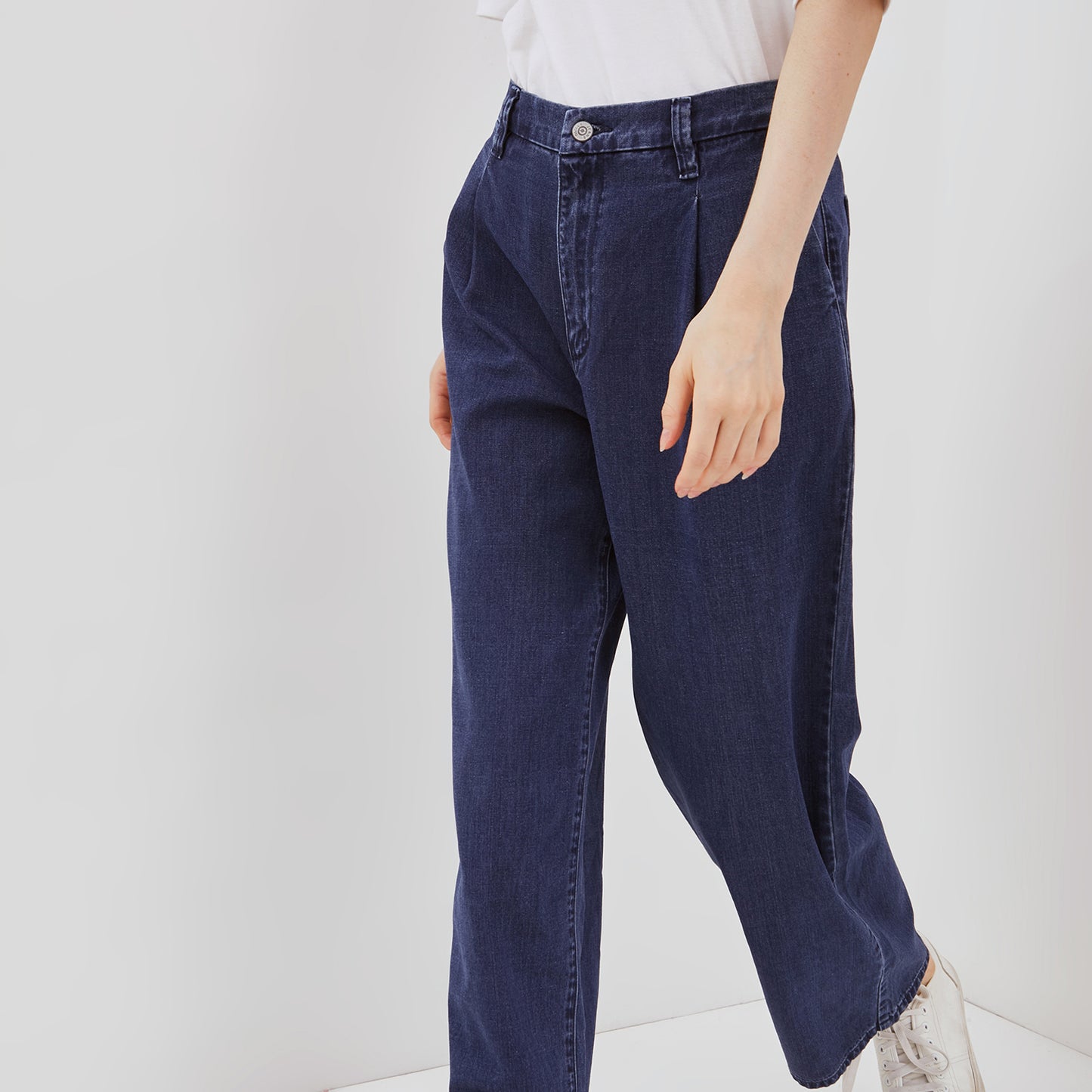 Osella Drapery Denim Pleated Pants 218O5001A3