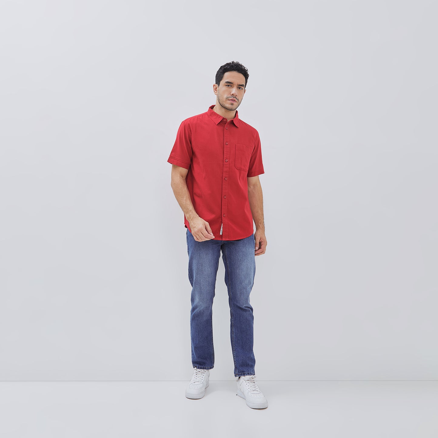 Osella Cotton Flannel Short Sleeve Solid Shirt 20324008