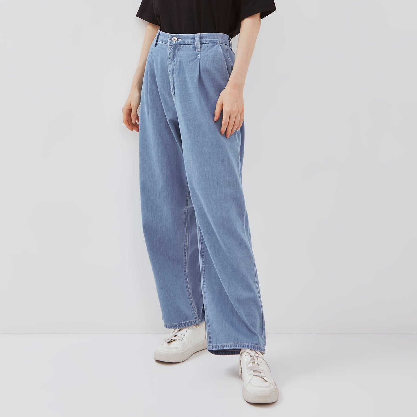 Osella Drapery Denim Pleated Pants 218O5001A3