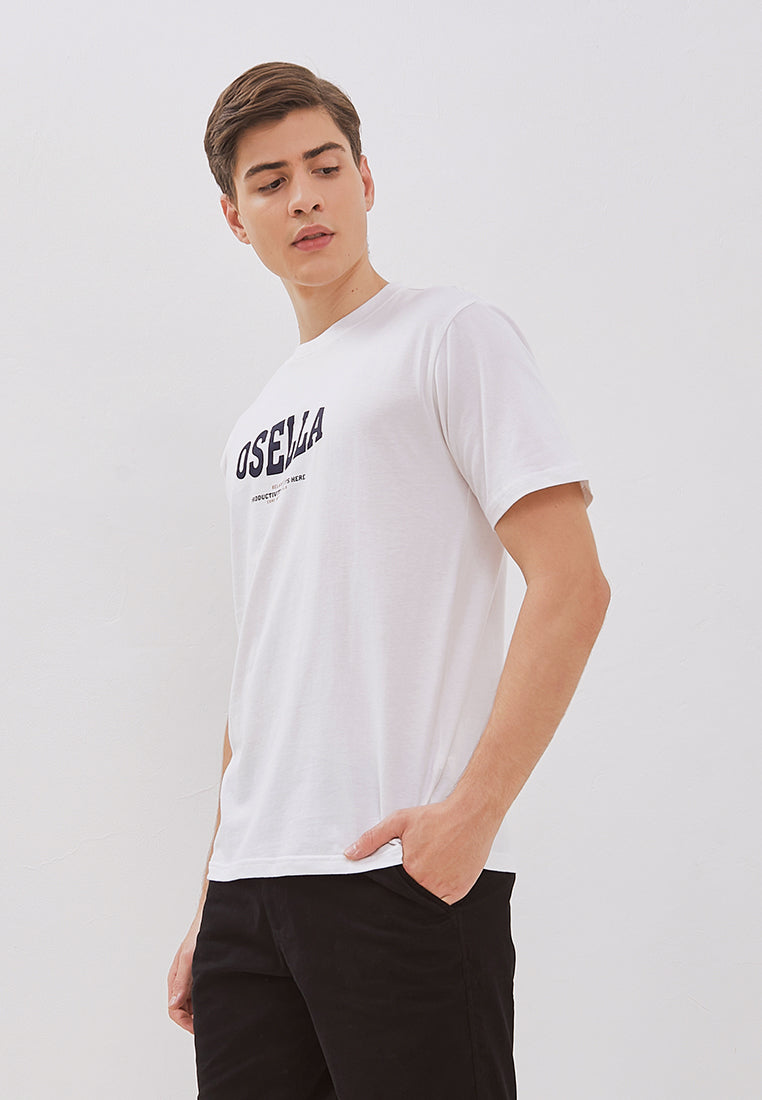 Osella Reguler Fit Print T-Shirt in White