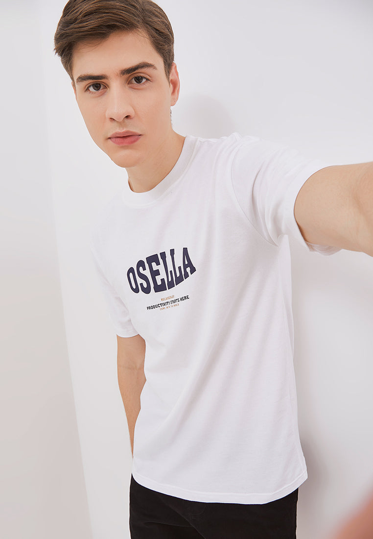 Osella Reguler Fit Print T-Shirt in White