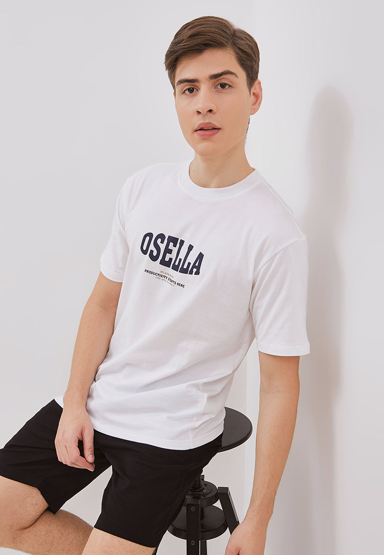 Osella Reguler Fit Print T-Shirt in White