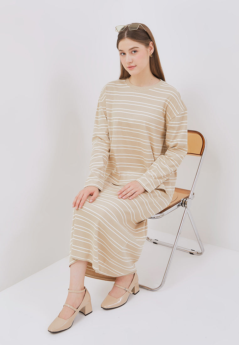 Osella Jeanne Stripe Rib-Kint Long Sleeve Top