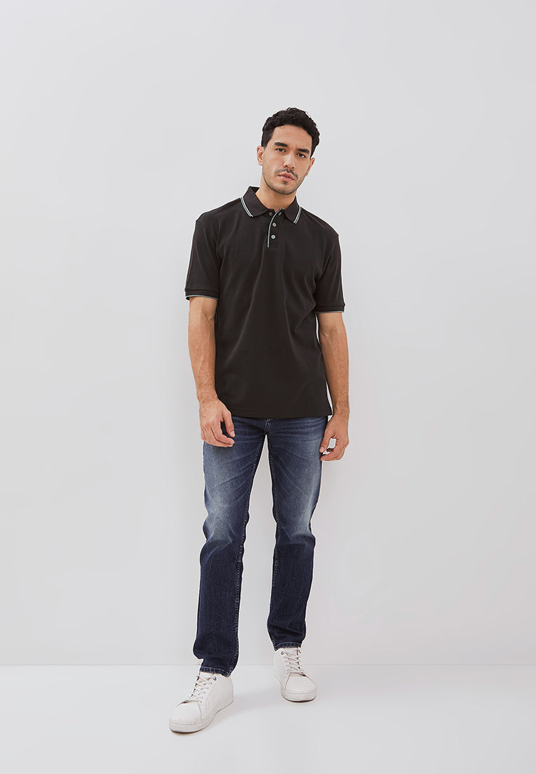 Osella Cruz Ribbed Placket Polo Shirt