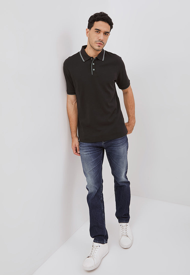 Osella Cruz Ribbed Placket Polo Shirt