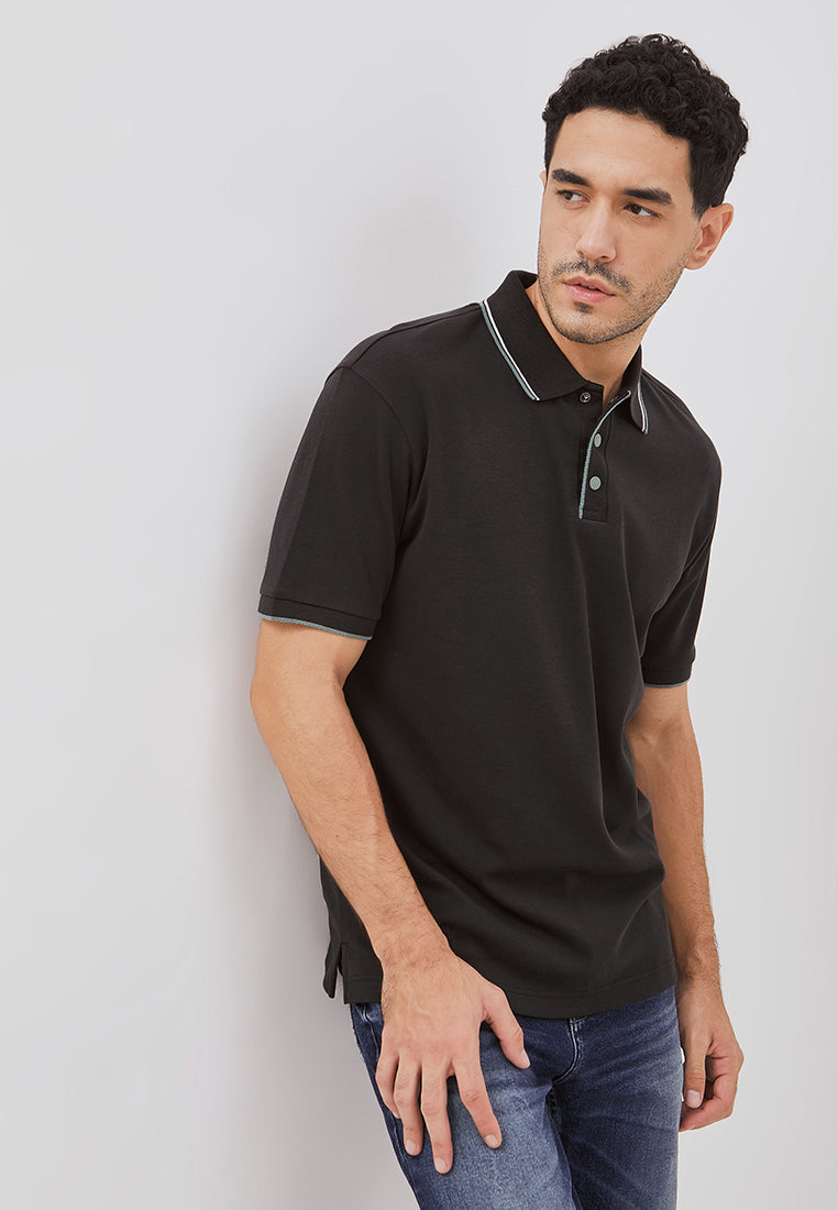 Osella Cruz Ribbed Placket Polo Shirt
