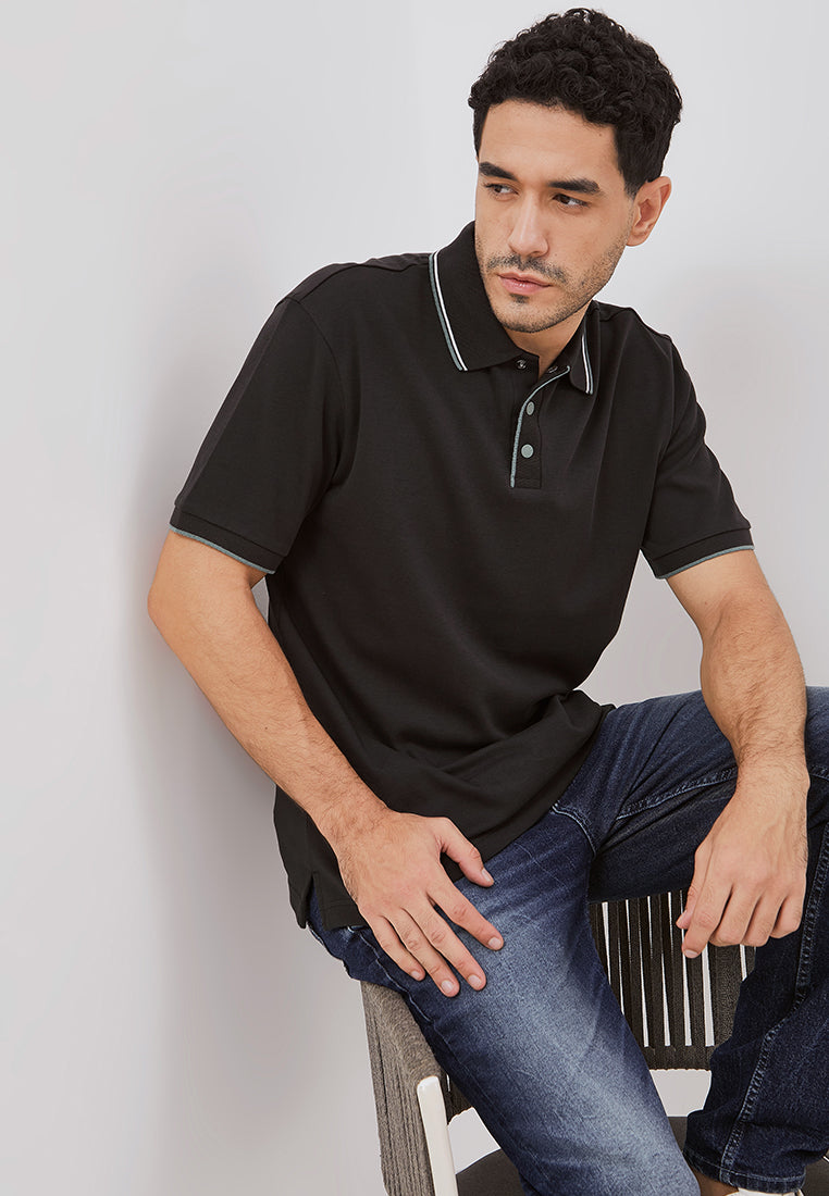 Osella Cruz Ribbed Placket Polo Shirt