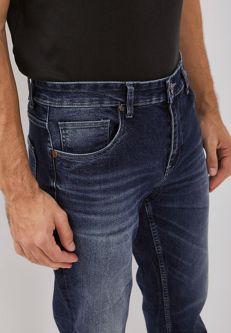 Osella Slim Fit Dean Denim Jeans In Dark Blue Wash