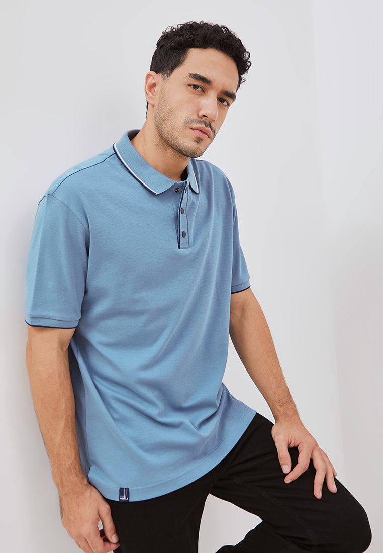 Osella Cruz Ribbed Placket Polo Shirt