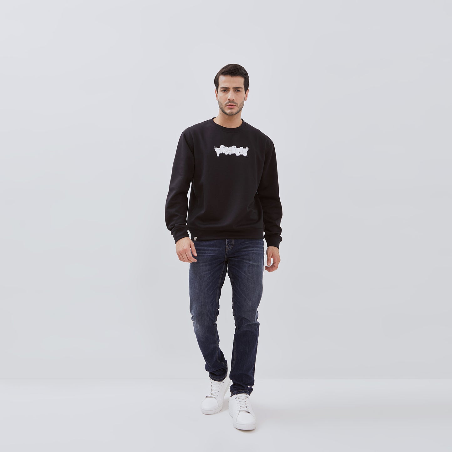 Osella Light Danball Fabric Printed Sweatshirt Black