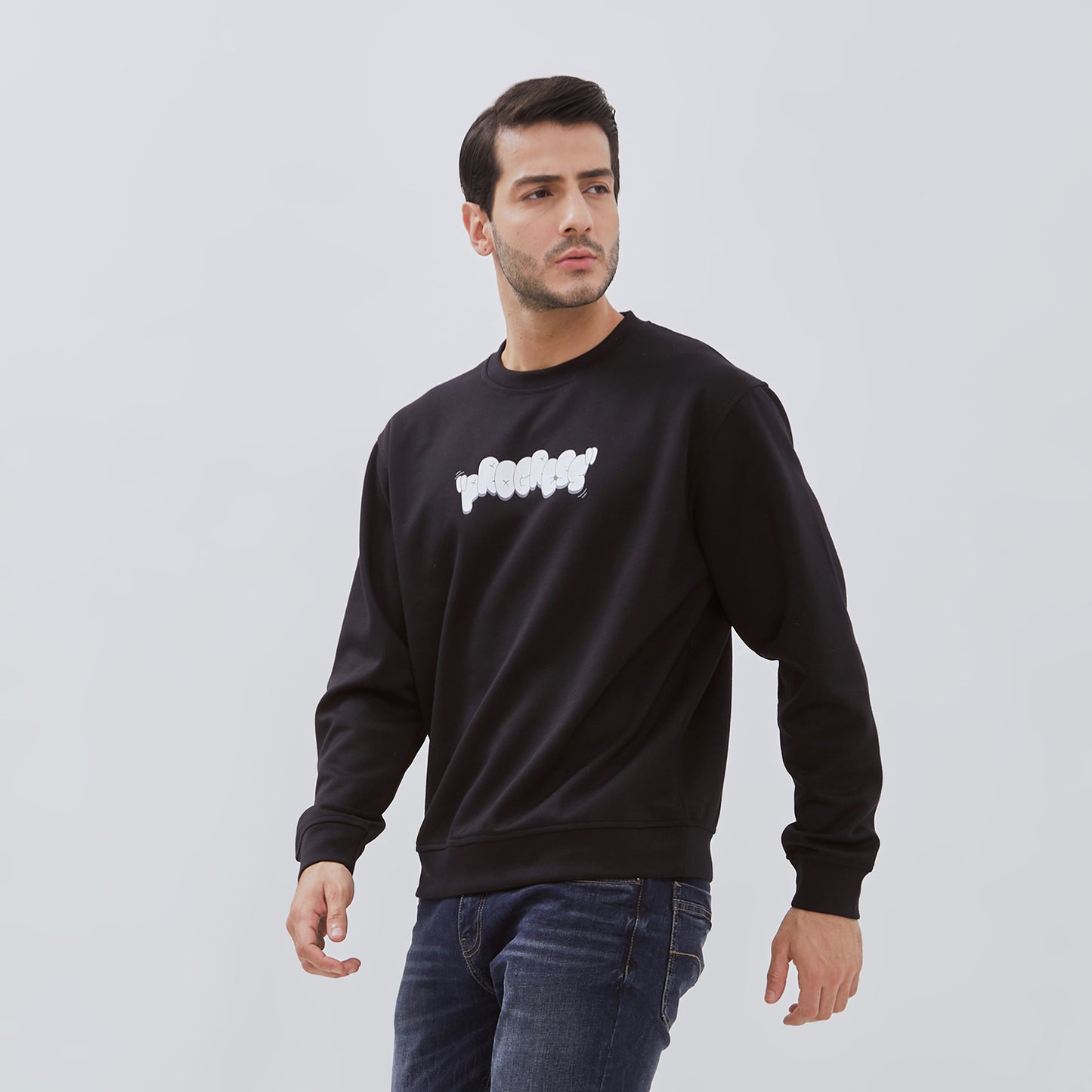 Osella Light Danball Fabric Printed Sweatshirt Black