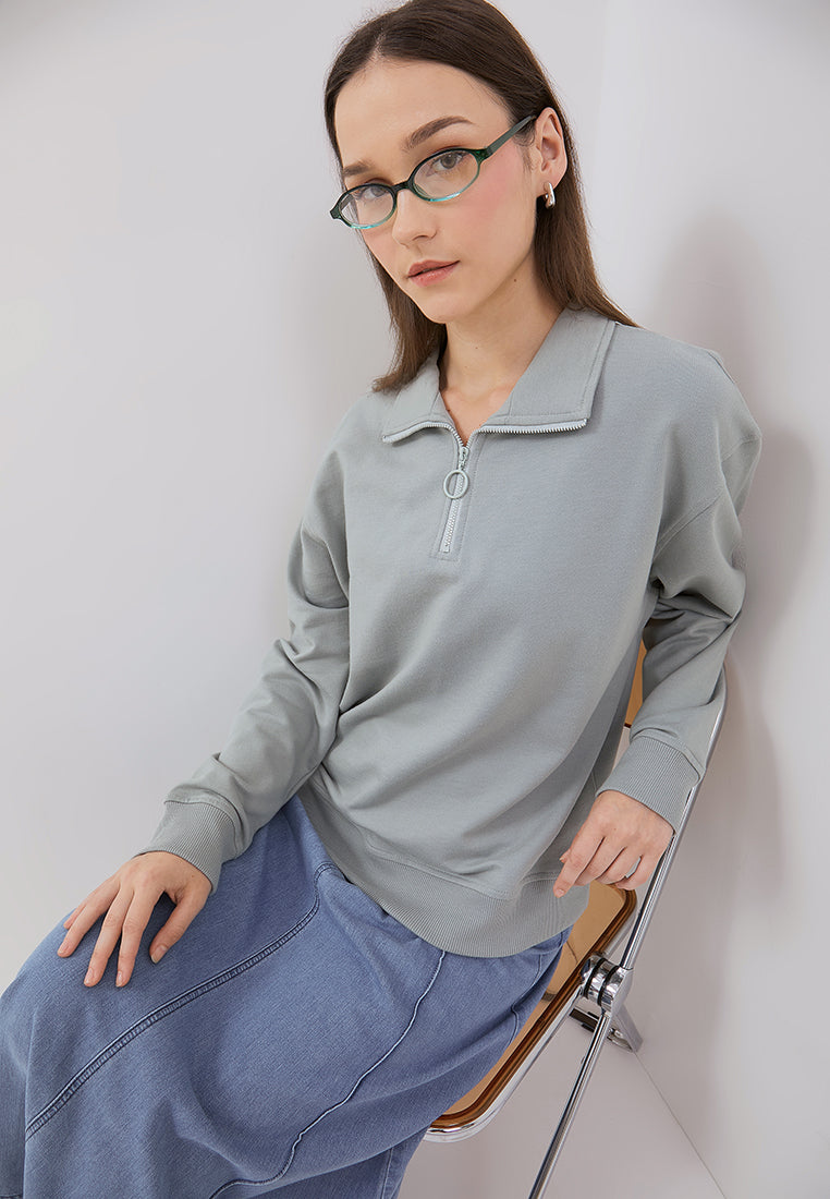 Osella Gannie Collar Half Zip-Up Sweatshirt