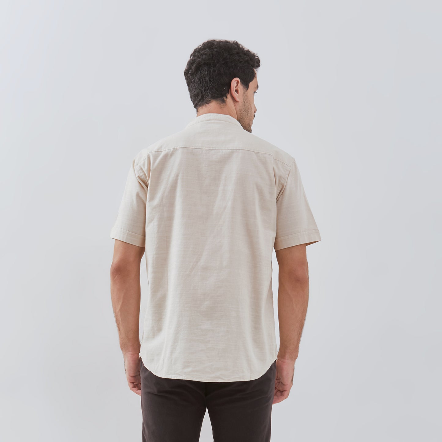 Osella Solid Shanghai Collared Short Sleeve Shirt 2032520