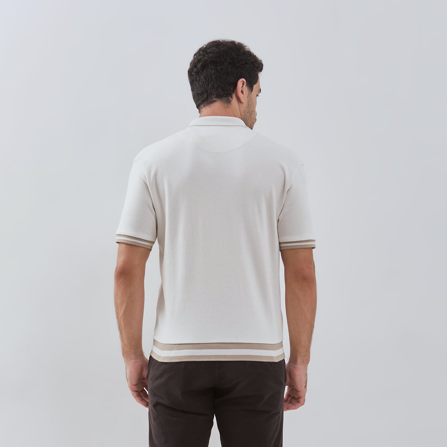 Osella Ronan Solid Polo With Contrast Stripe Rib