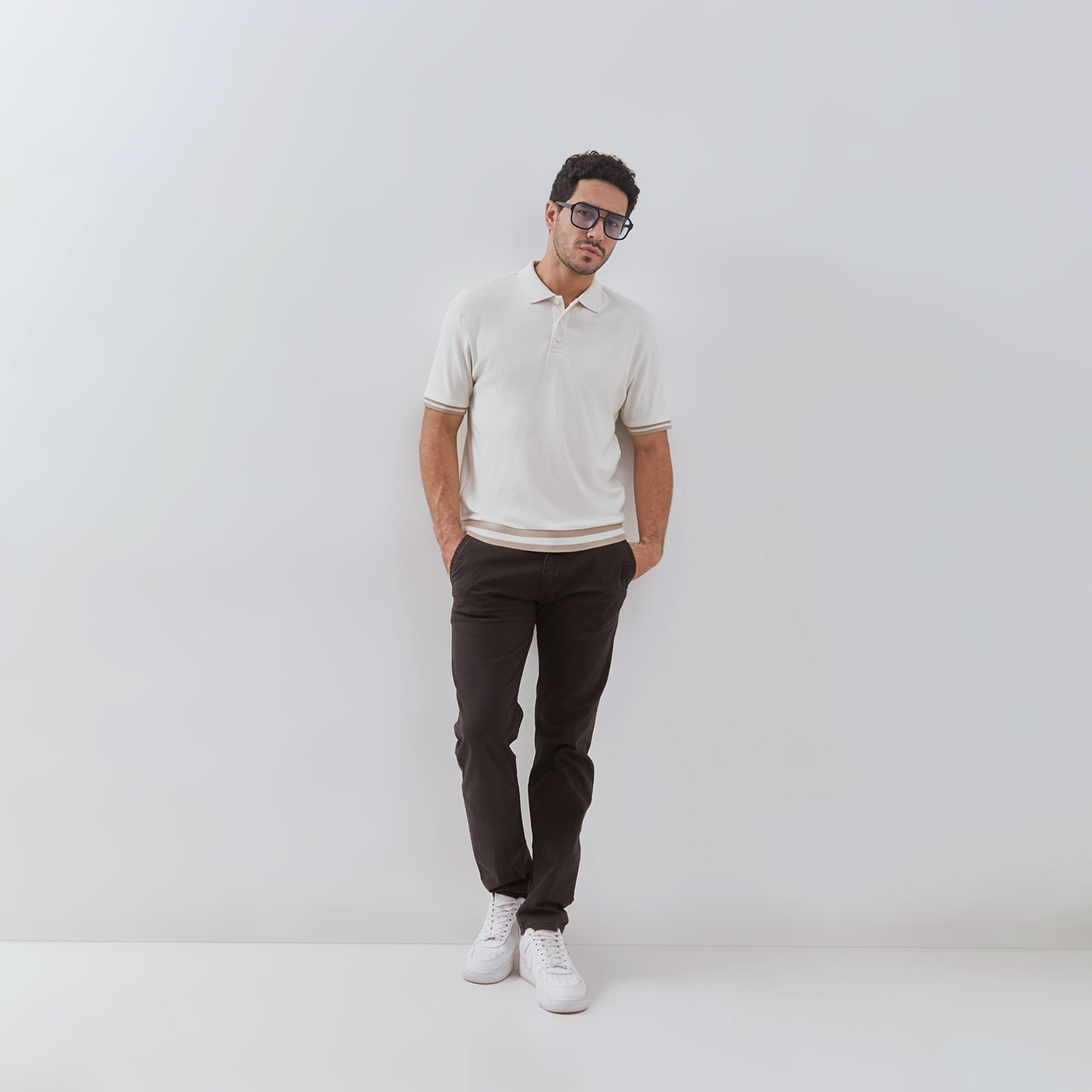 Osella Ronan Solid Polo With Contrast Stripe Rib