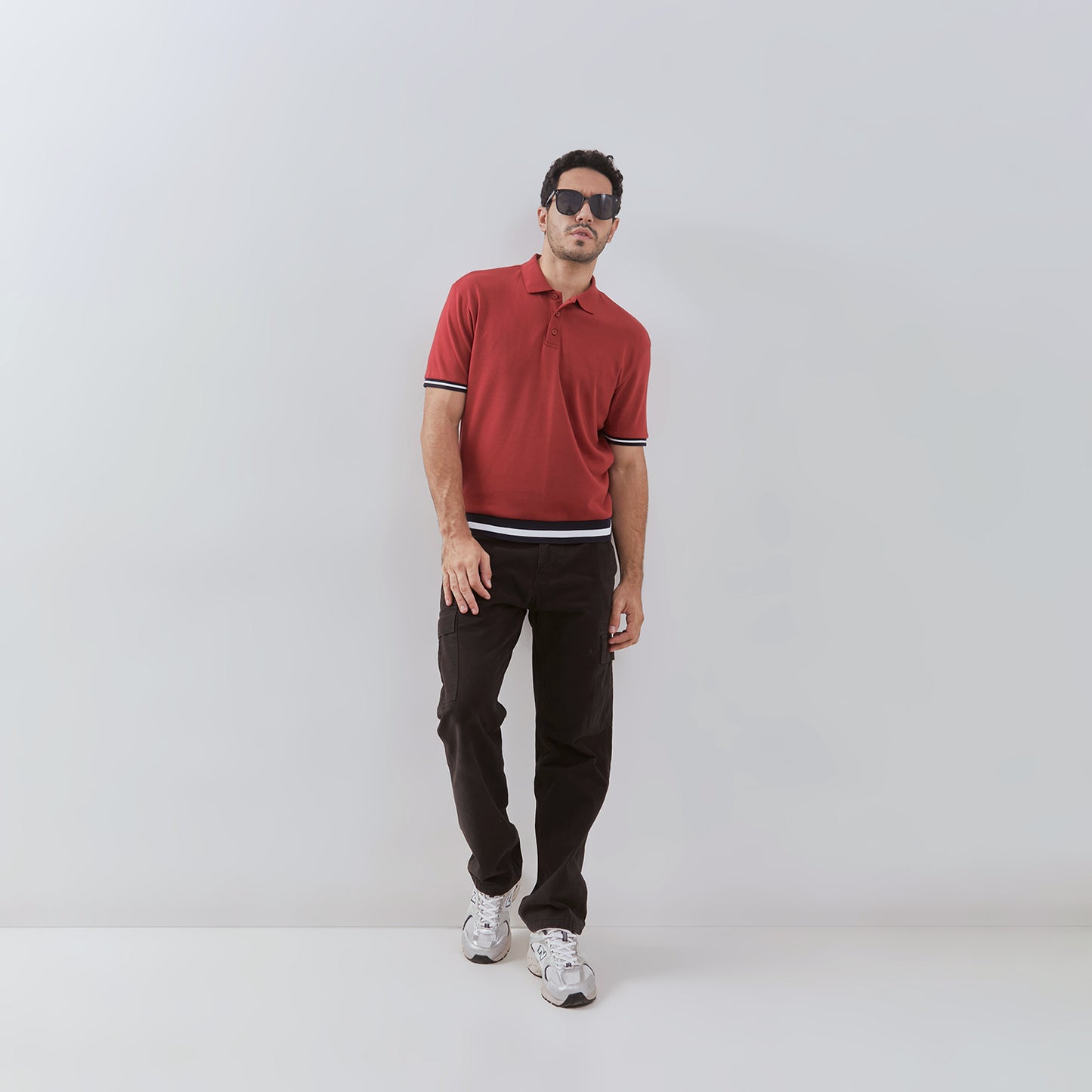 Osella Ronan Solid Polo With Contrast Stripe Rib