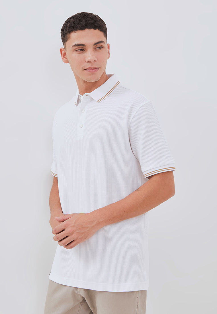 Osella Carlos Vertical Rib Textured Polo Shirt