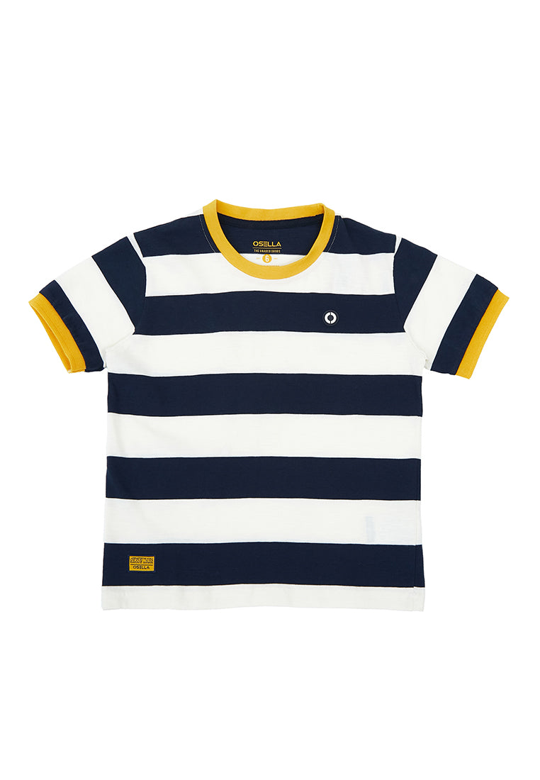 Osella Victor Stripe T-Shirt Short Sleeve In Navy White