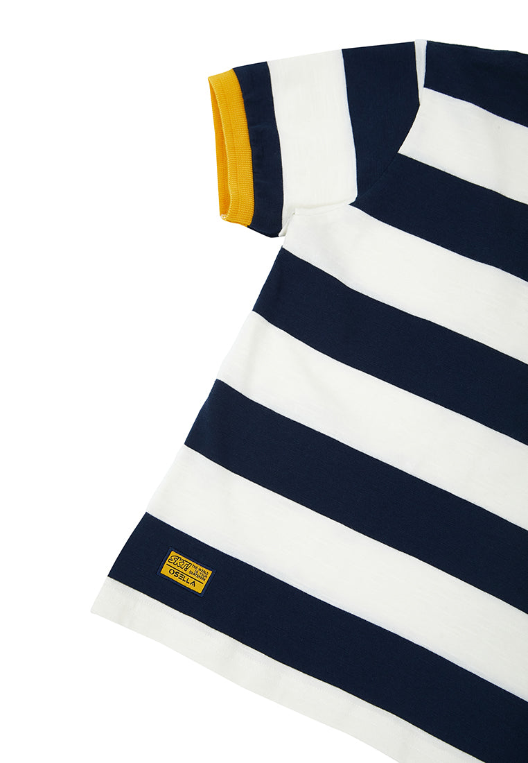Osella Victor Stripe T-Shirt Short Sleeve In Navy White