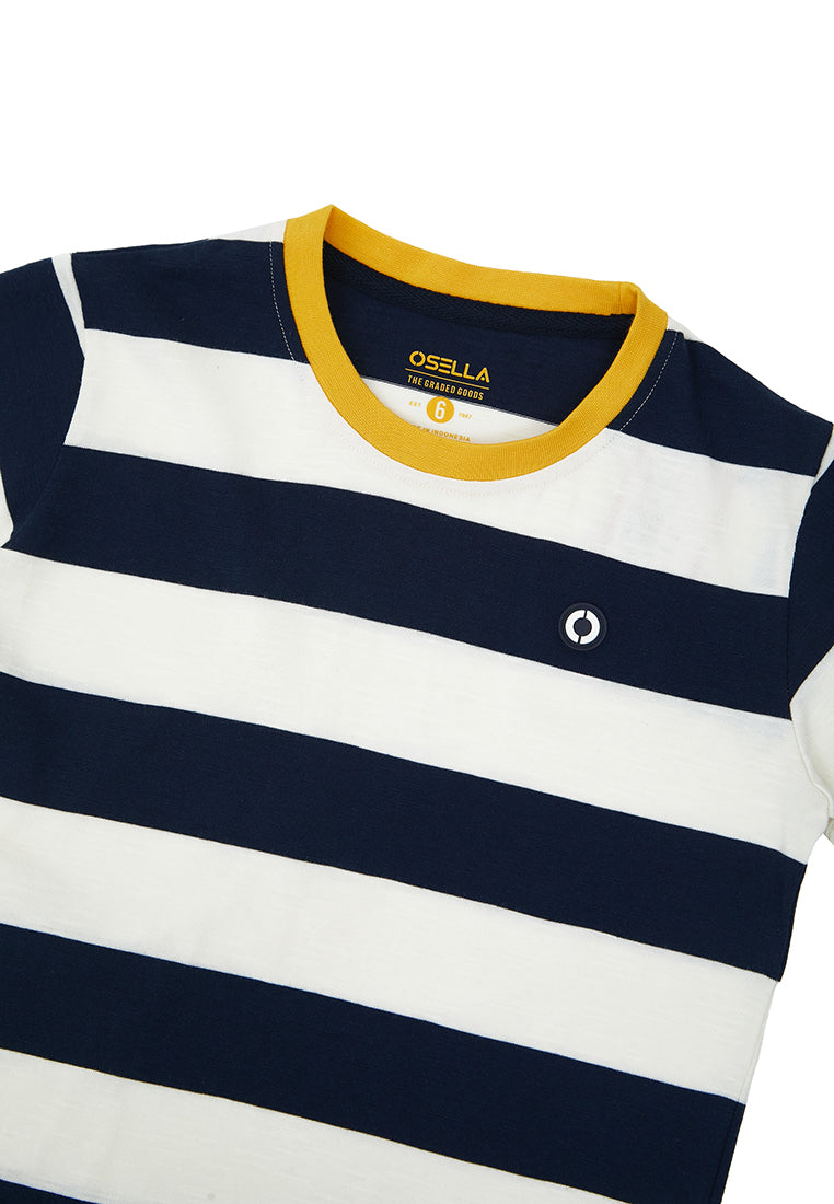 Osella Victor Stripe T-Shirt Short Sleeve In Navy White