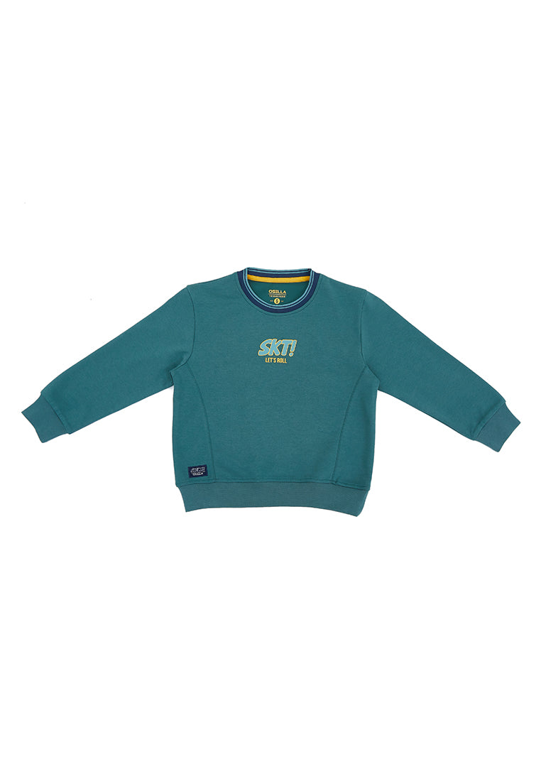 Osella SKT Reguler Fit Sweatshirt With Stripe Collor In Green