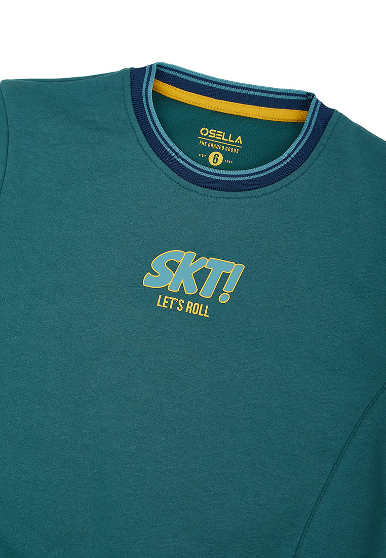 Osella SKT Reguler Fit Sweatshirt With Stripe Collor In Green