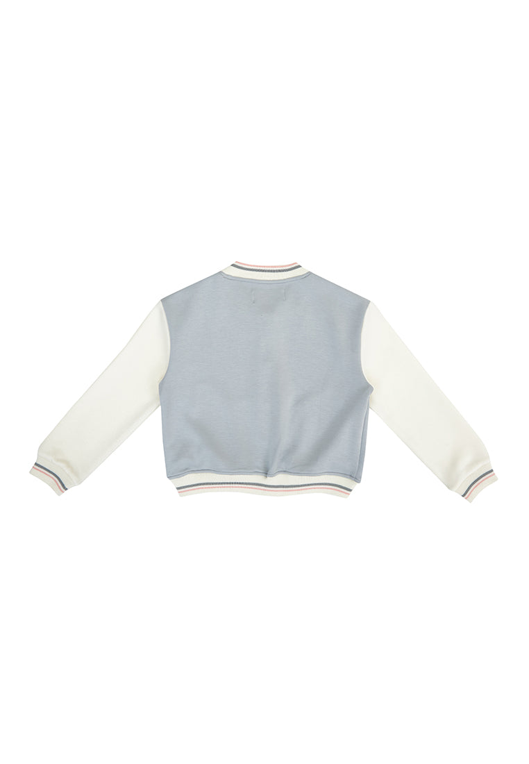 Osella Two Tone Varsity Jacket In Light Dusty Blue 2361500769