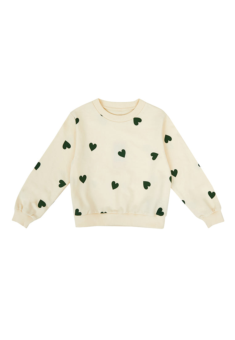 Osella Printed Heart Shape Sweatshirt In Cream 2311500337