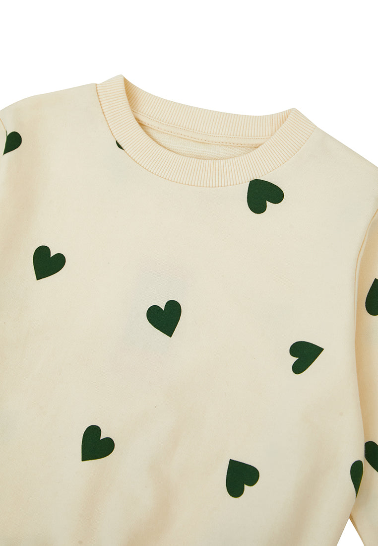 Osella Printed Heart Shape Sweatshirt In Cream 2311500337