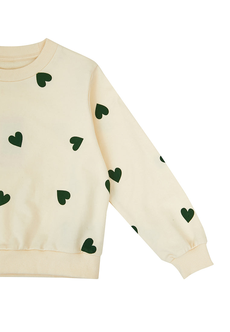 Osella Printed Heart Shape Sweatshirt In Cream 2311500337