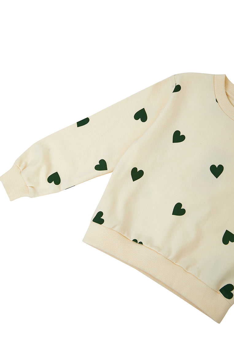 Osella Printed Heart Shape Sweatshirt In Cream 2311500337