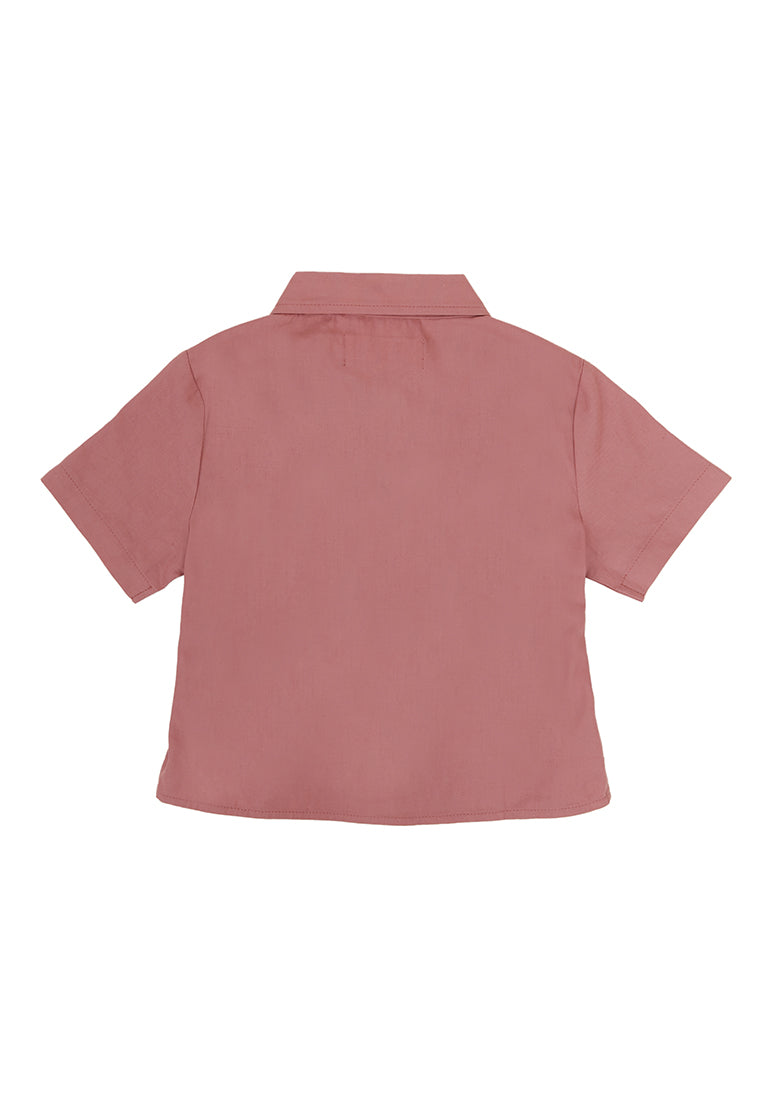 Osella Short Sleeve Zip Front Shirt In Pink 2336500413