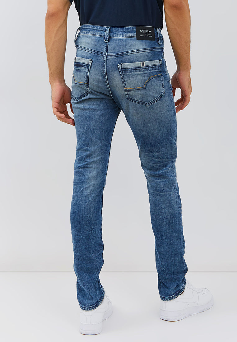 Osella Jacob Slim Fit Jeans in Light Wash Denim