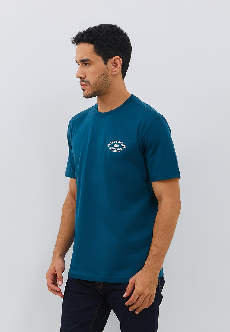 Osella Retro Regular Fit T-Shirt in Blue Coral