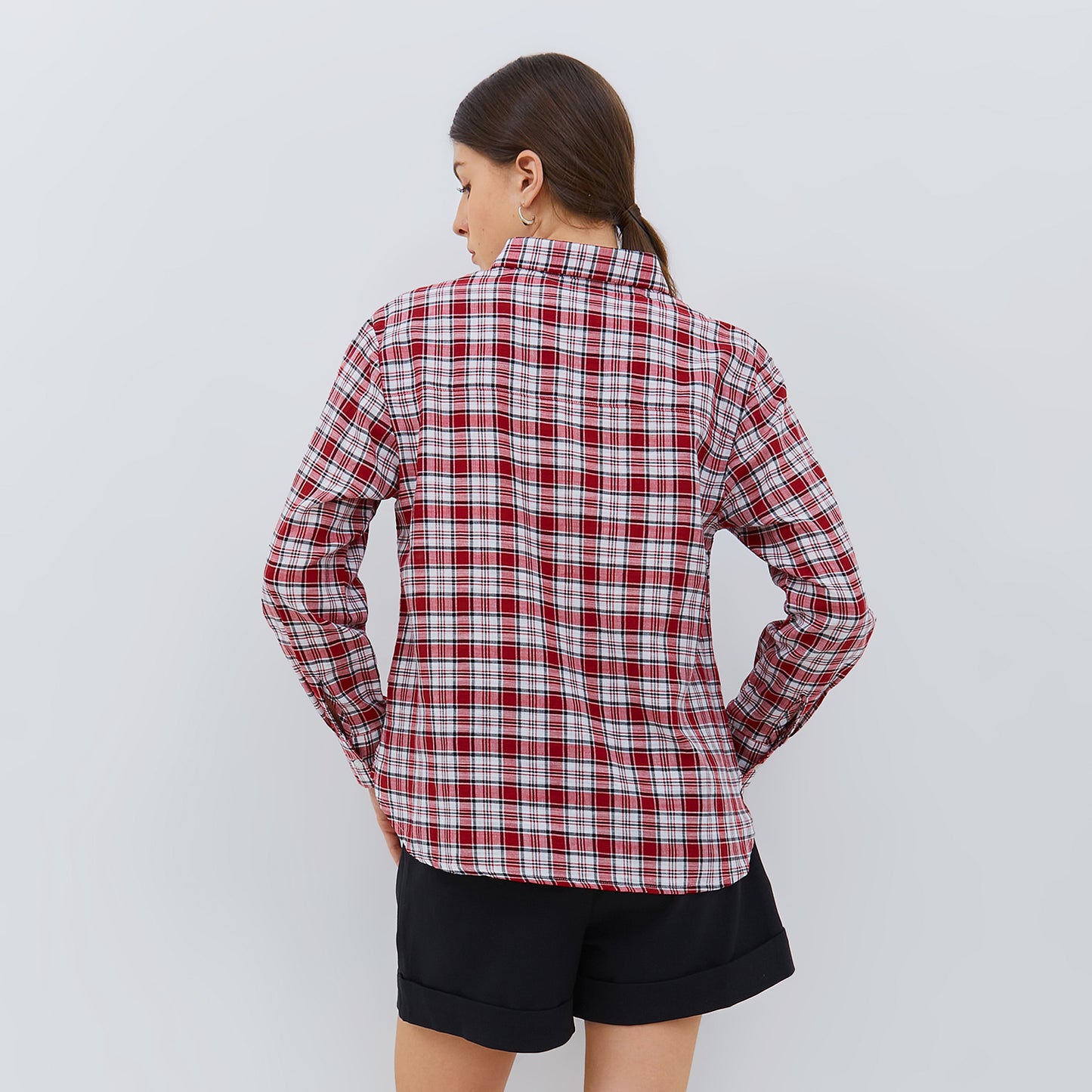 Osella Checkered Collar Shirt in Red-White-Black
