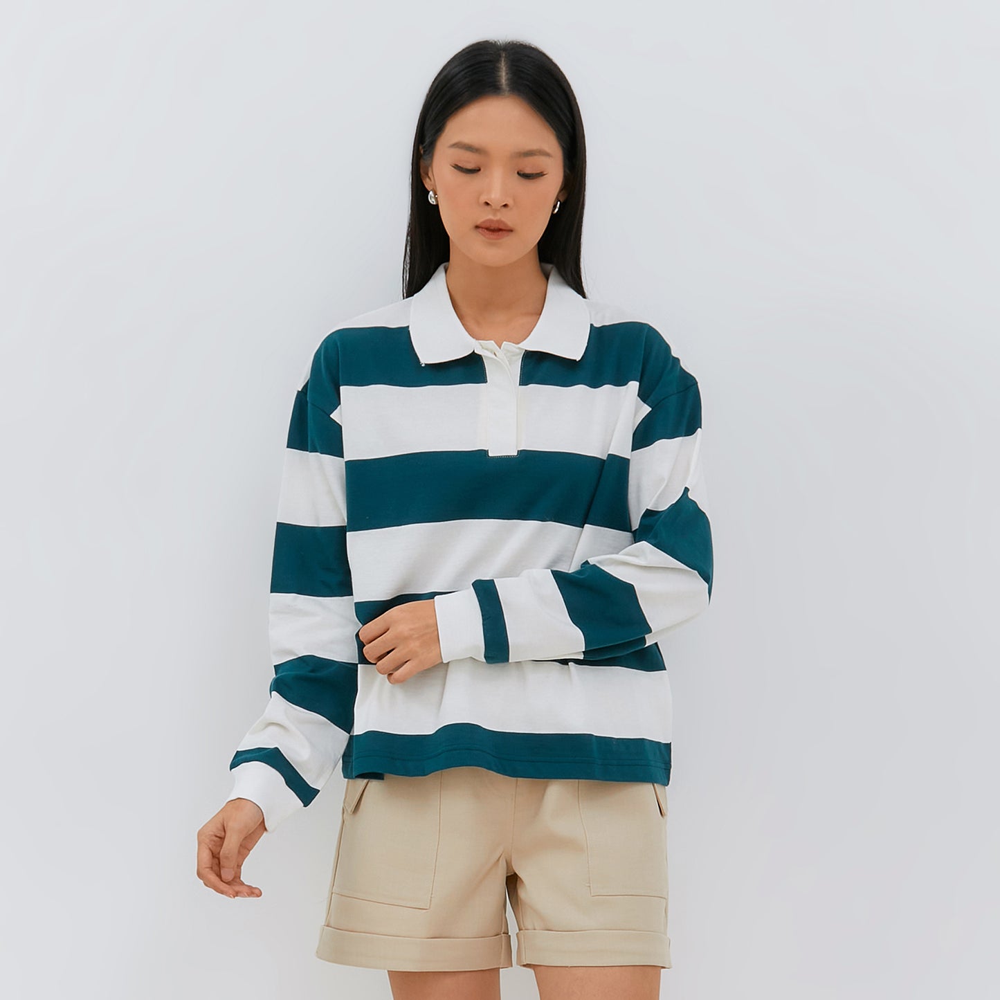 Osella Long Sleeved Striped Polo T-Shirt