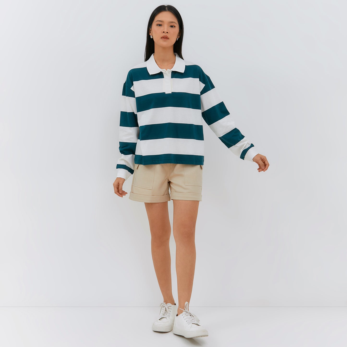 Osella Long Sleeved Striped Polo T-Shirt