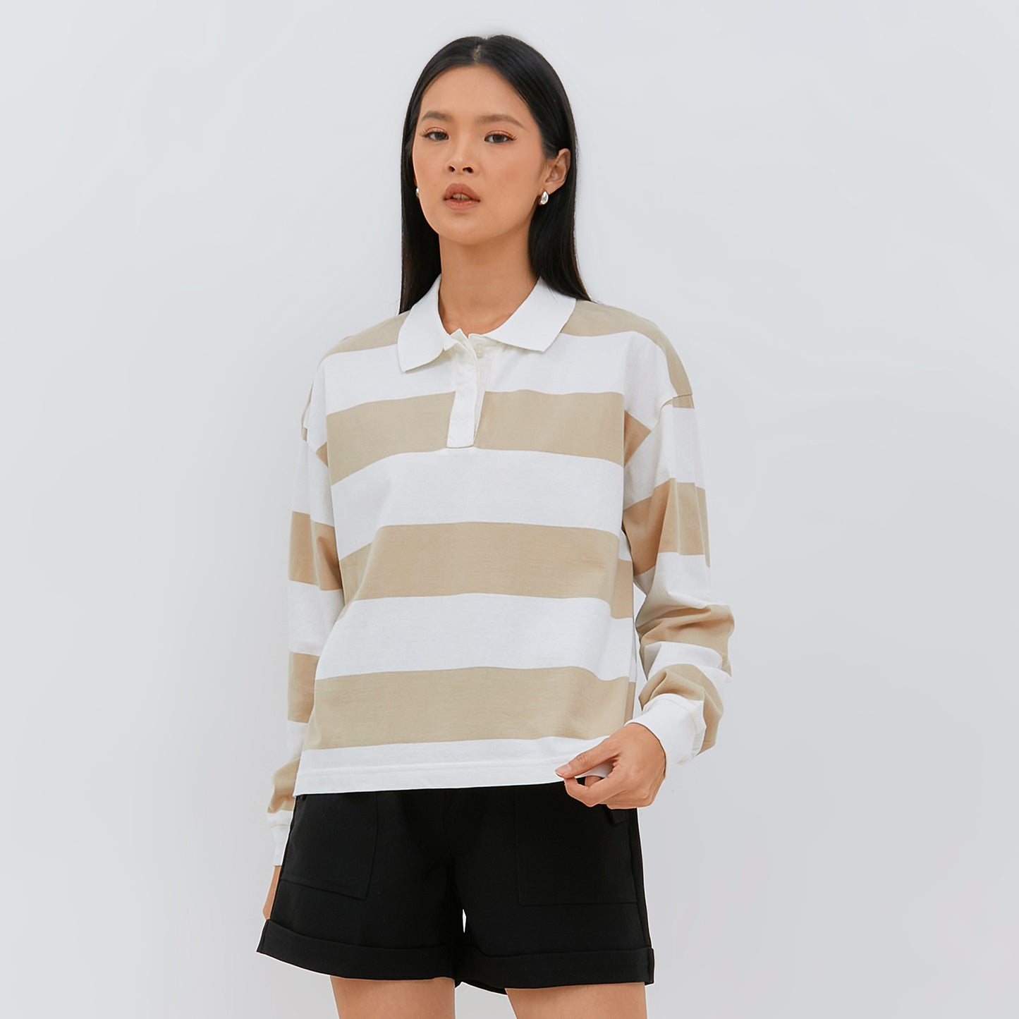 Osella Long Sleeved Striped Polo T-Shirt