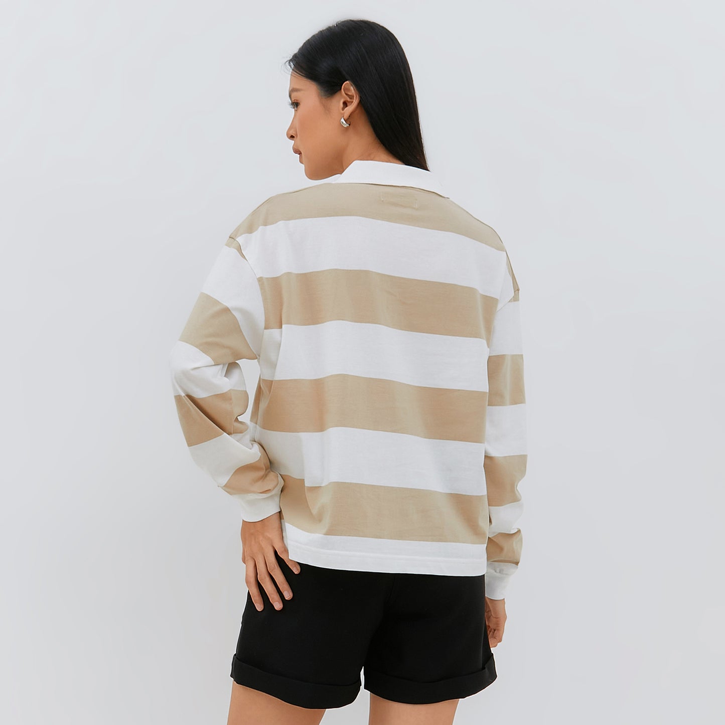 Osella Long Sleeved Striped Polo T-Shirt
