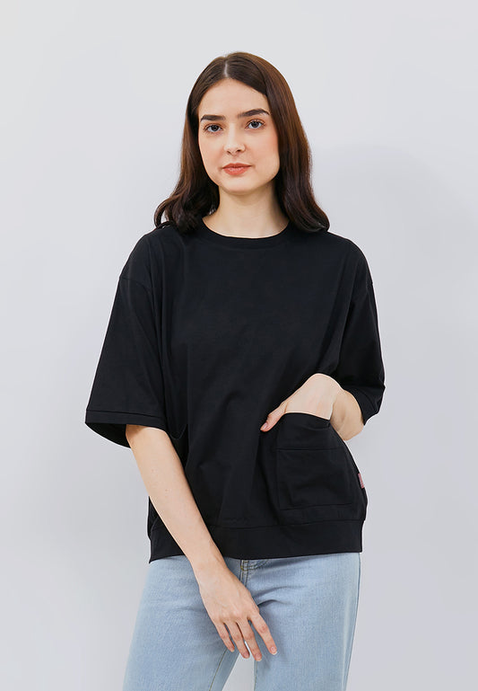 Osella Oversized Boxy Cotton T-Shirt in Black