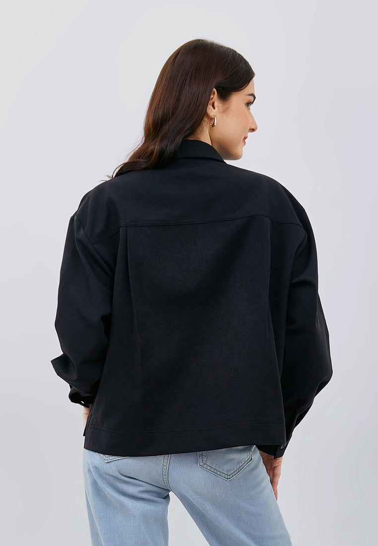 Osella Long Sleeve Shacket in Black