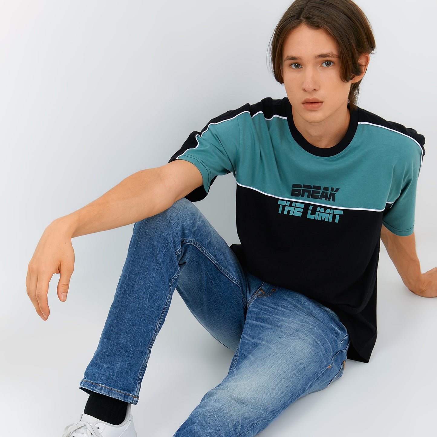 Osella Active Raglan Printed T-Shirt In Bristol Blue