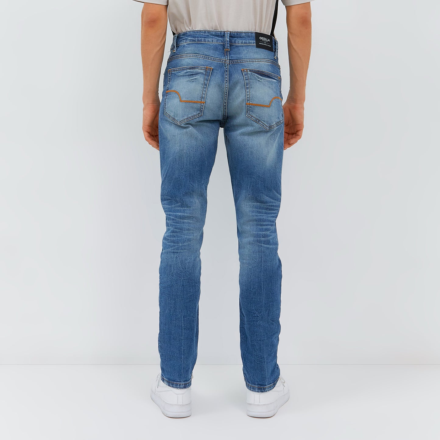 Osella Chris Slim Fit Jeans In Light Denim Wash