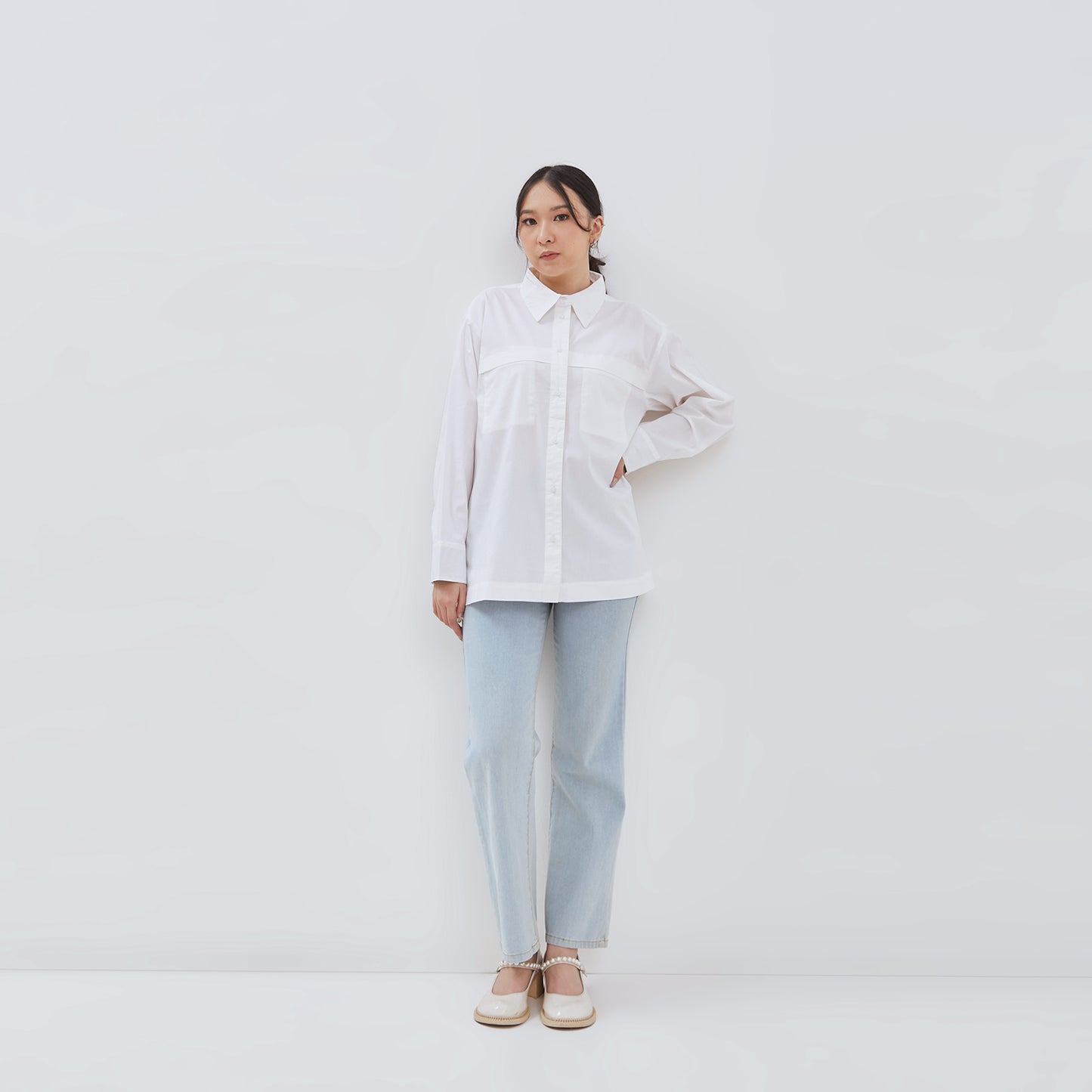 Osella 2 Pocket Long Sleeve Shirt In White
