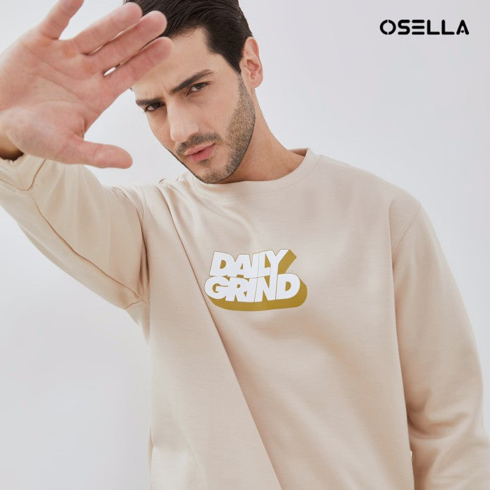 Osella Light Danball Fabric Printed Sweatshirt Beige